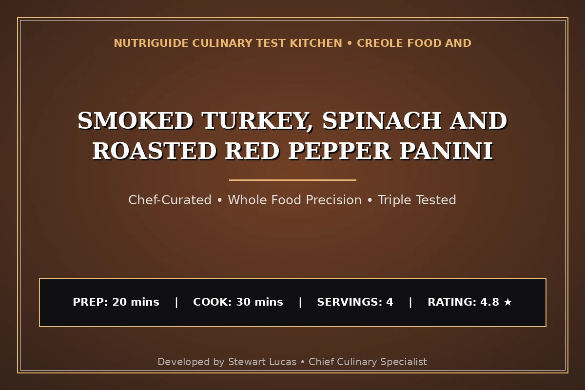 Smoked Turkey, Spinach And Roasted Red Pepper Panini