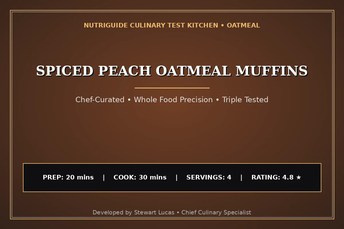 Spiced Peach Oatmeal Muffins