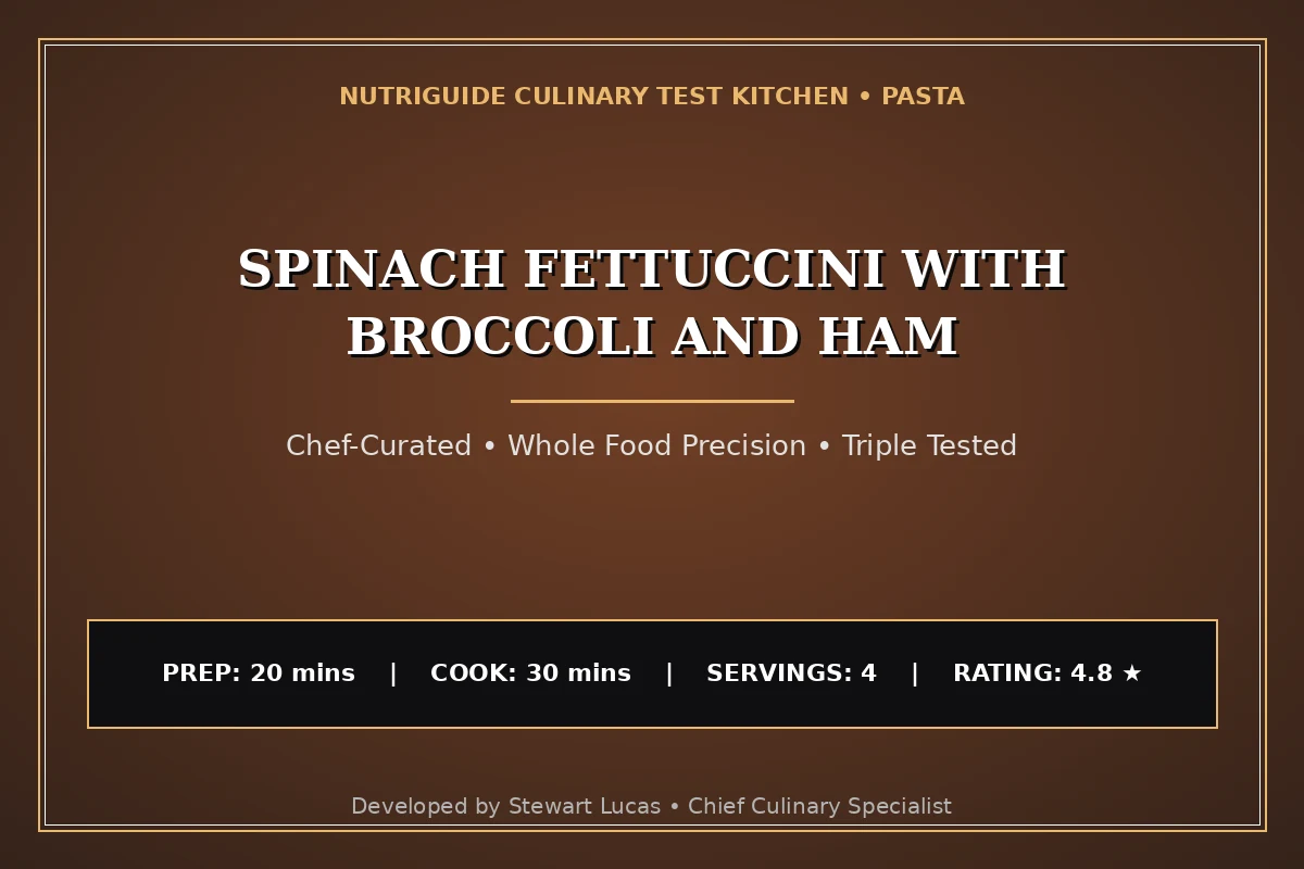 Spinach Fettuccini With Broccoli And Ham