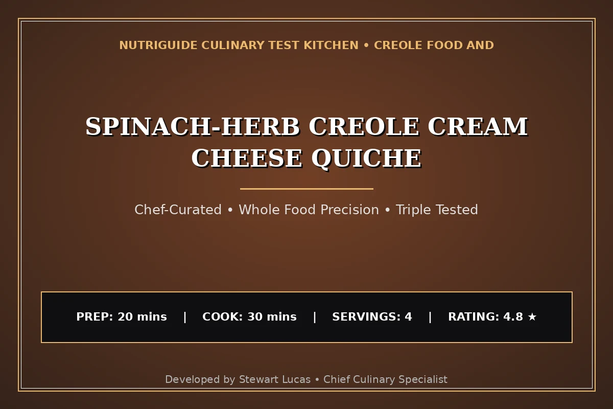 Spinach-Herb Creole Cream Cheese Quiche