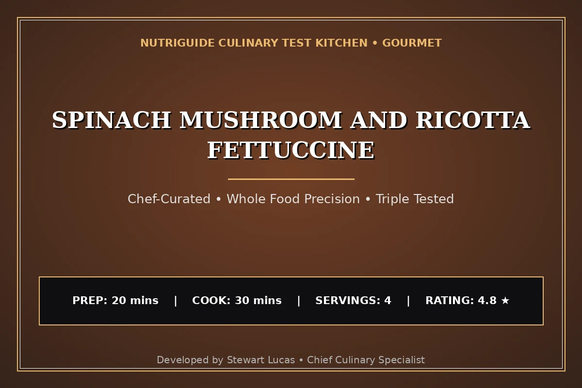 Spinach Mushroom And Ricotta Fettuccine