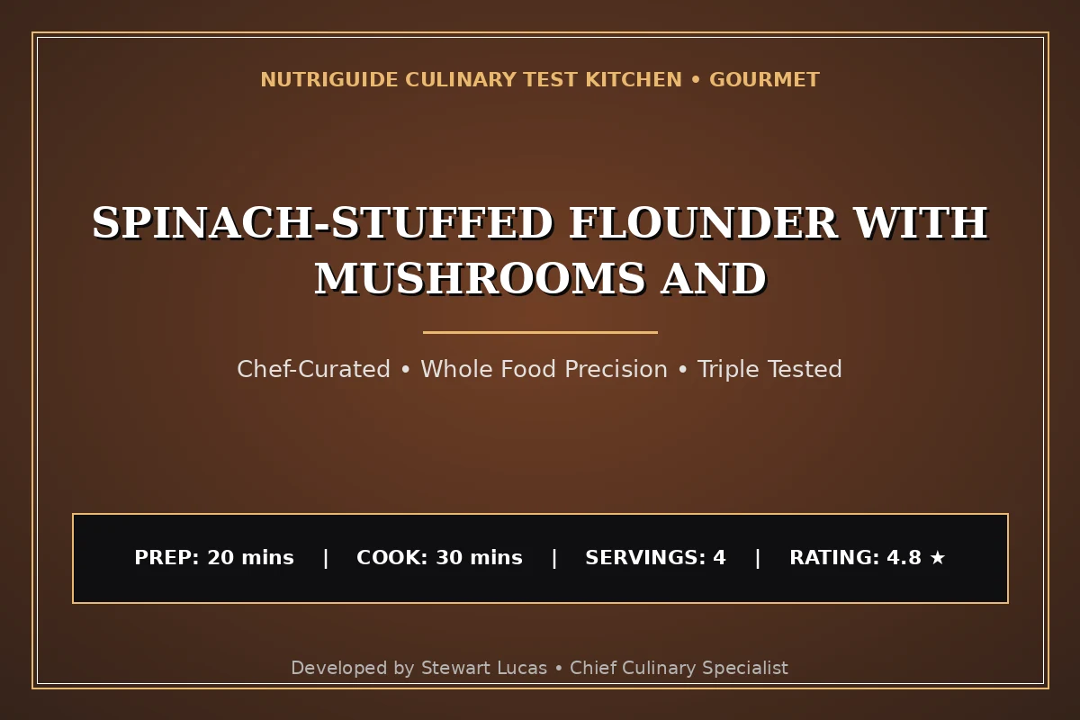 Spinach-Stuffed Flounder With Mushrooms And