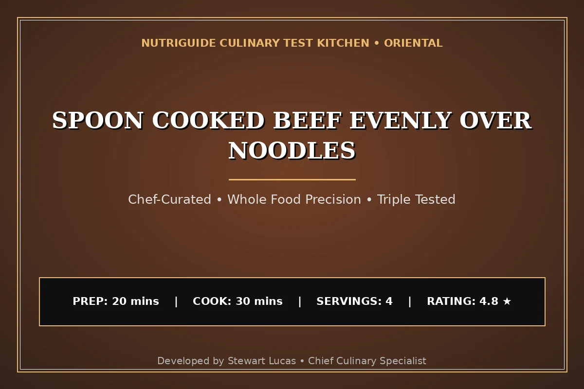 Spoon Cooked Beef Evenly Over Noodles
