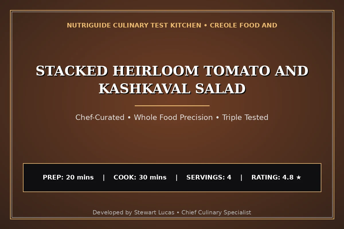 Stacked Heirloom Tomato And Kashkaval Salad