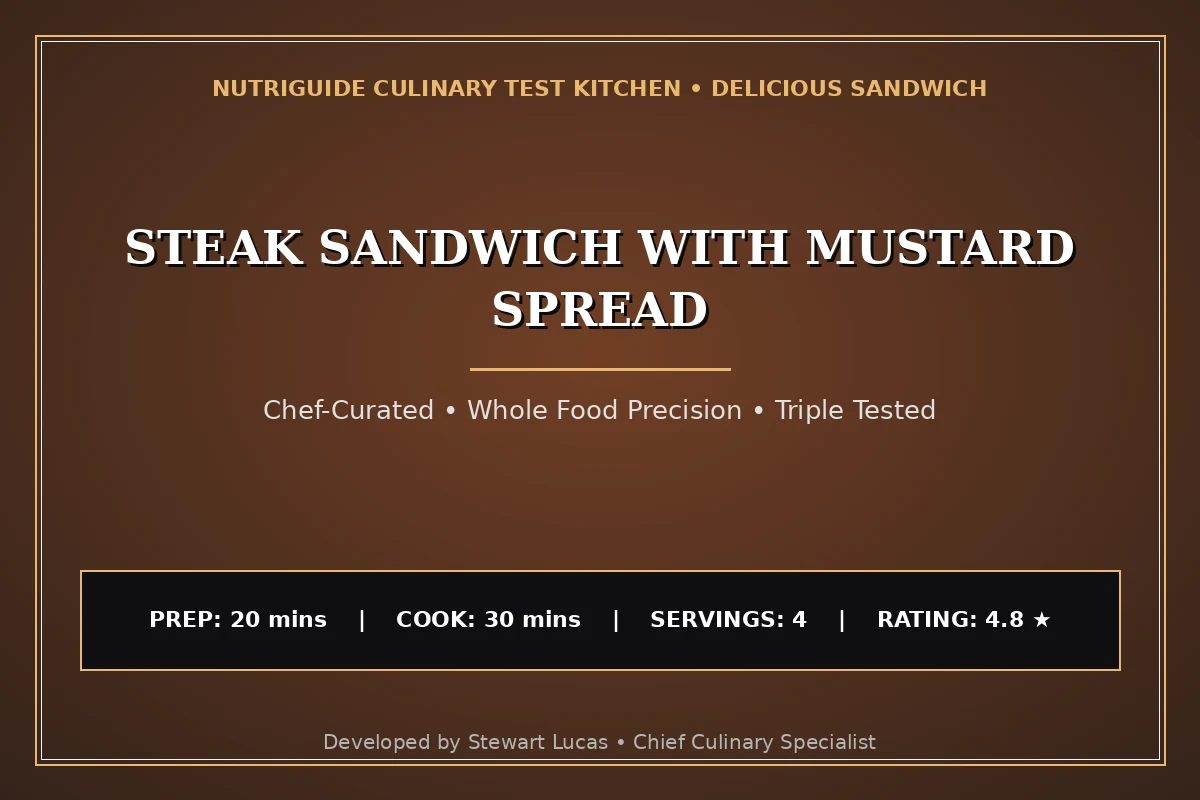 Steak Sandwich With Mustard Spread