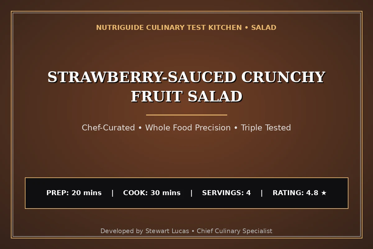 Strawberry-Sauced Crunchy Fruit Salad