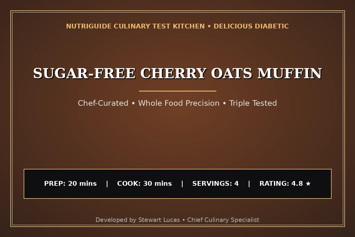 Sugar-Free Cherry Oats Muffin