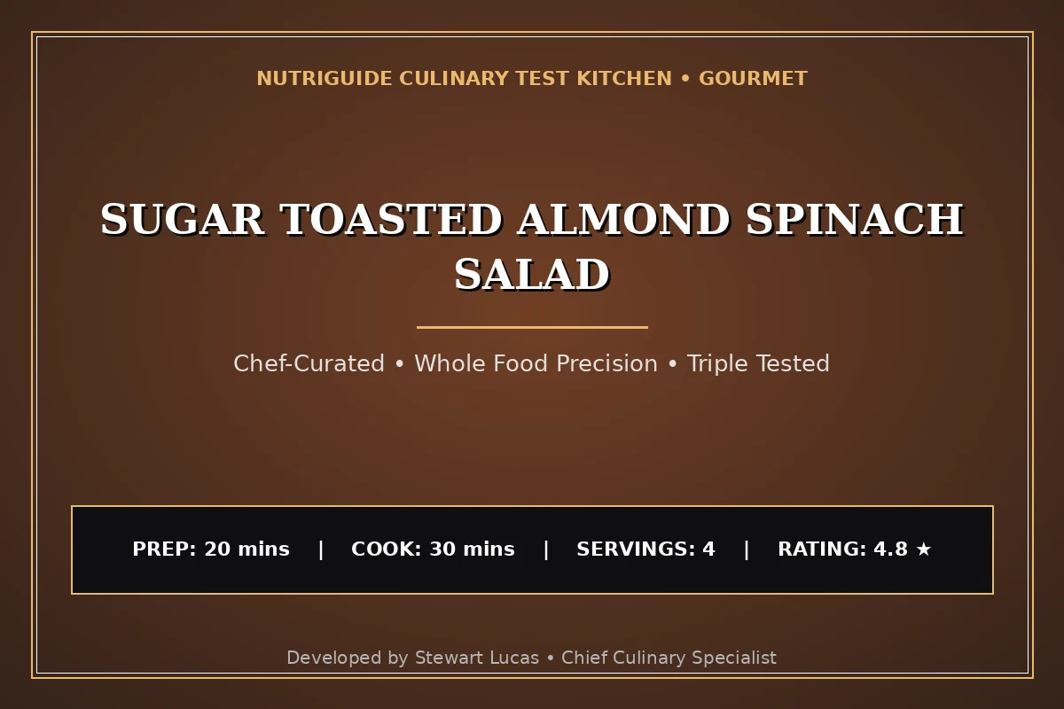 Sugar Toasted Almond Spinach Salad