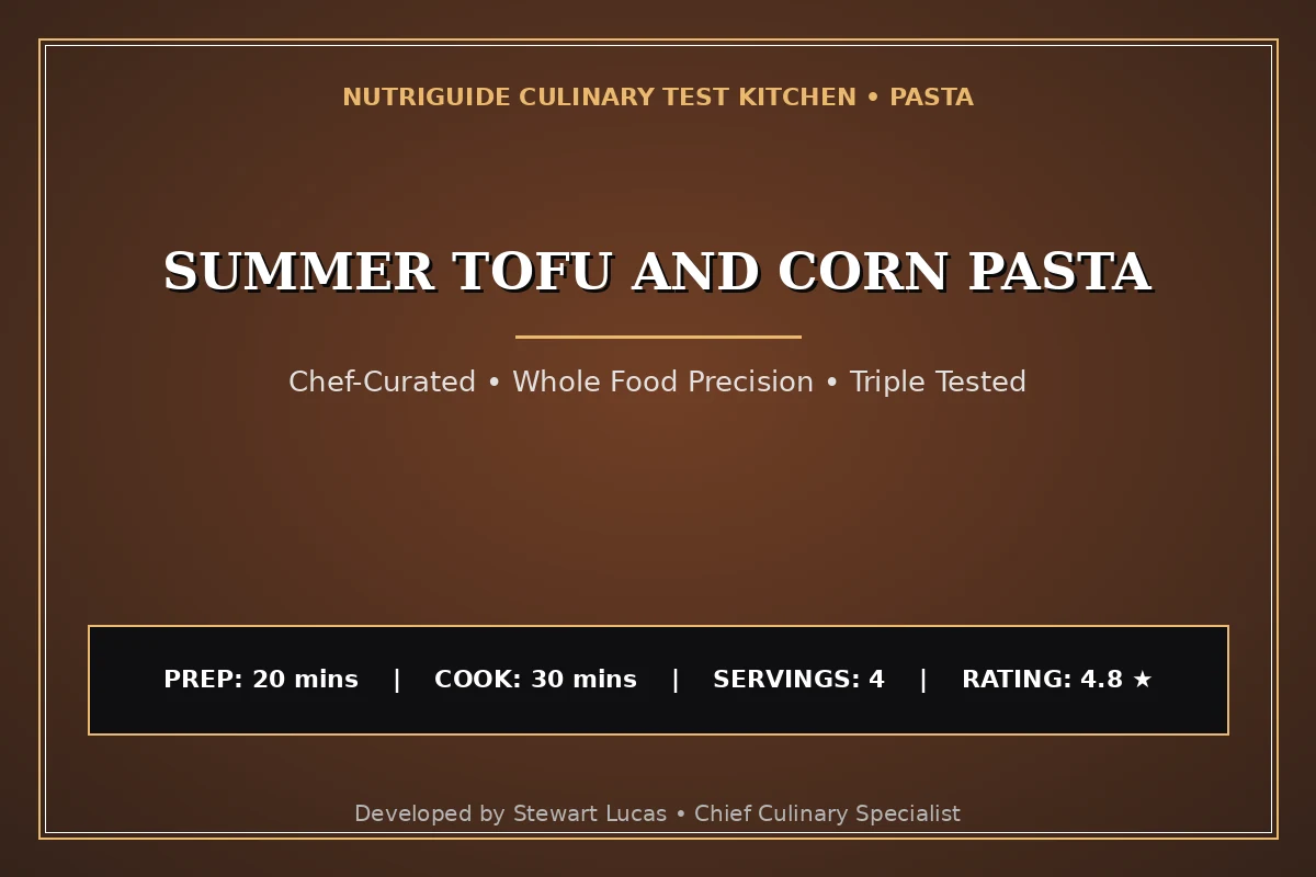 Summer Tofu And Corn Pasta