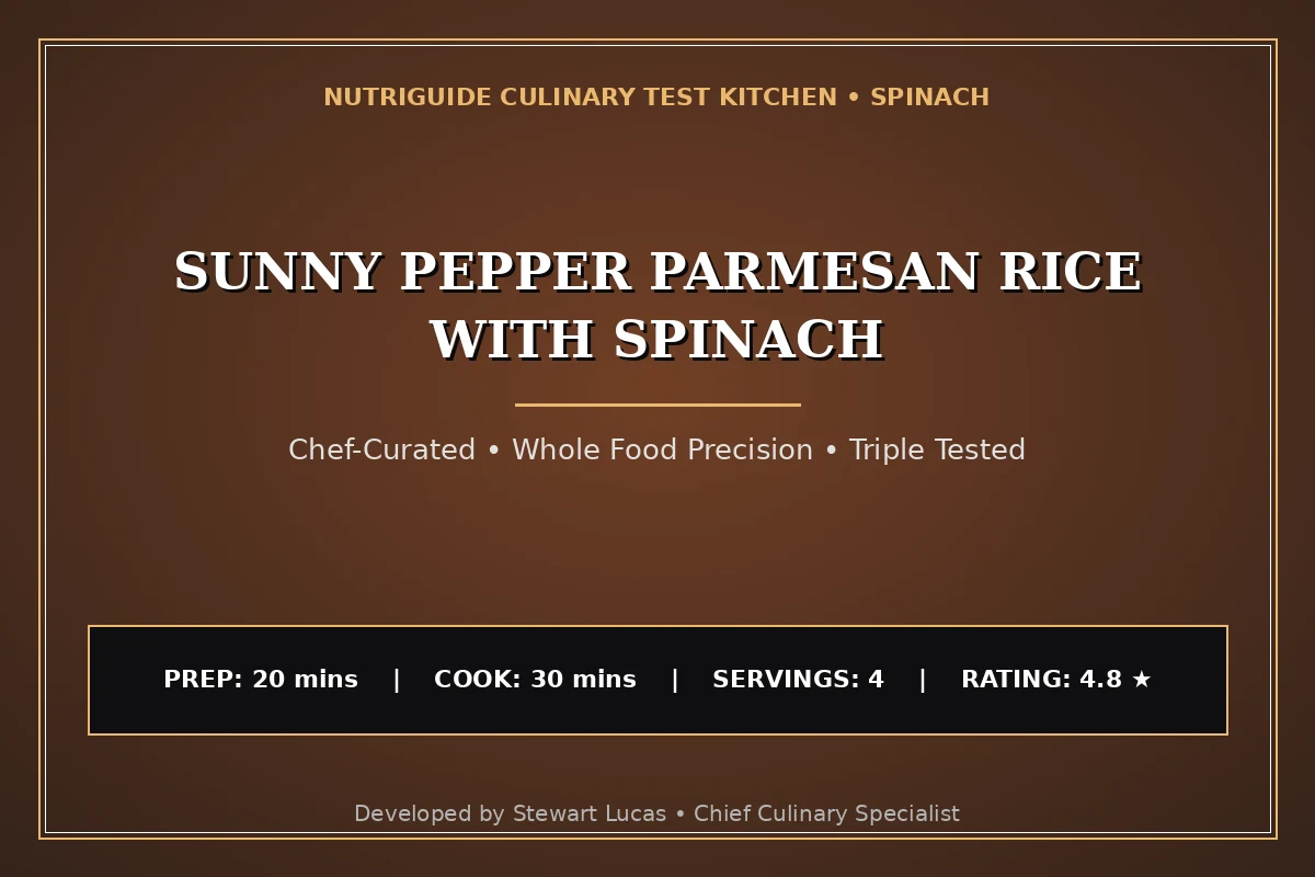 Sunny Pepper Parmesan Rice With Spinach