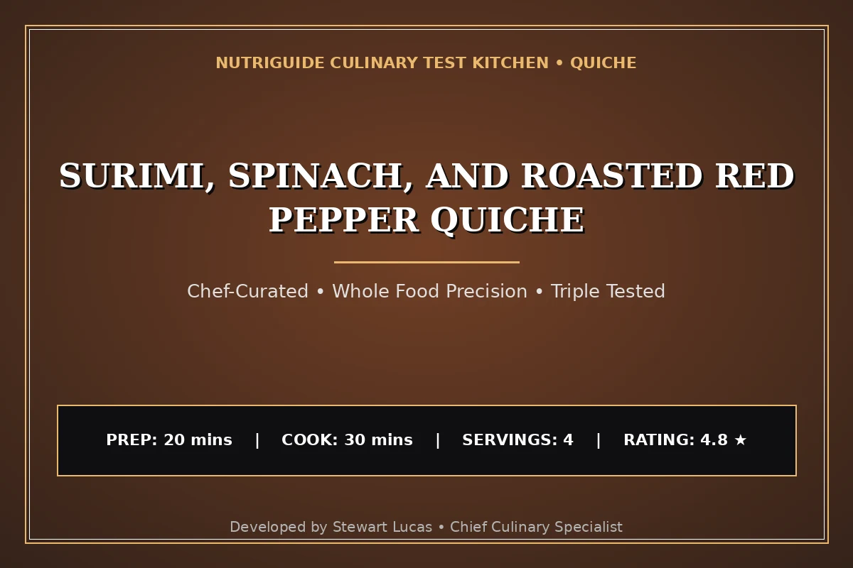 Surimi, Spinach, And Roasted Red Pepper Quiche