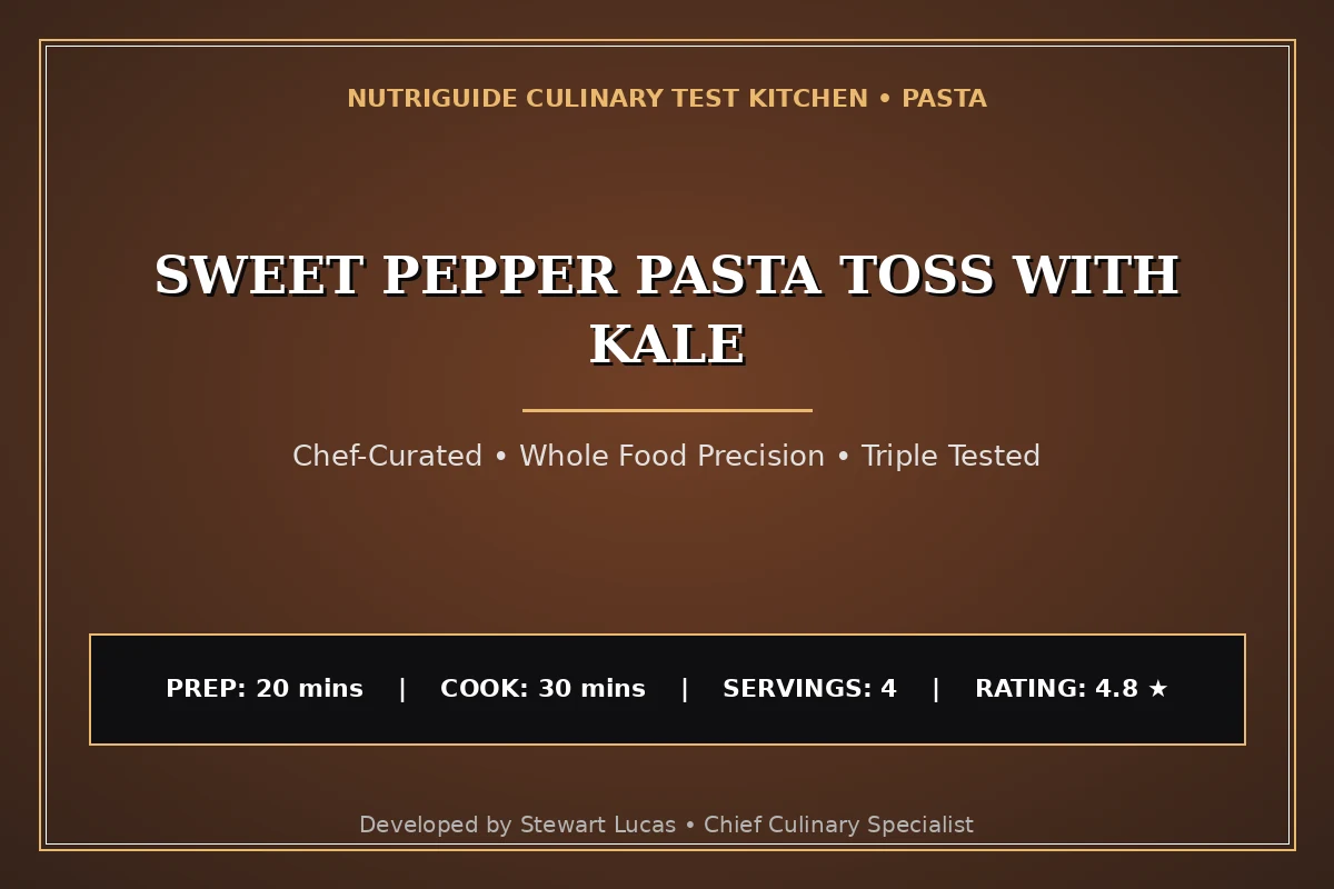 Sweet Pepper Pasta Toss With Kale