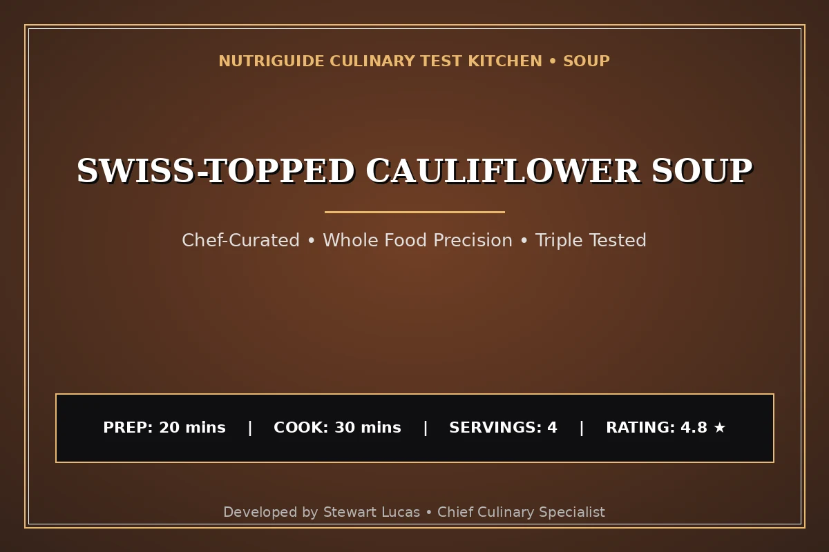 Swiss-Topped Cauliflower Soup