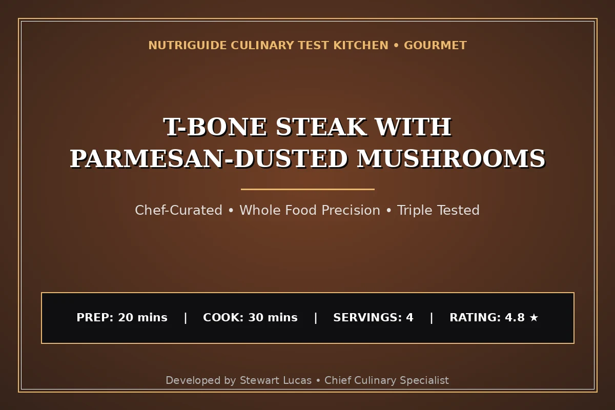 T-Bone Steak With Parmesan-Dusted Mushrooms