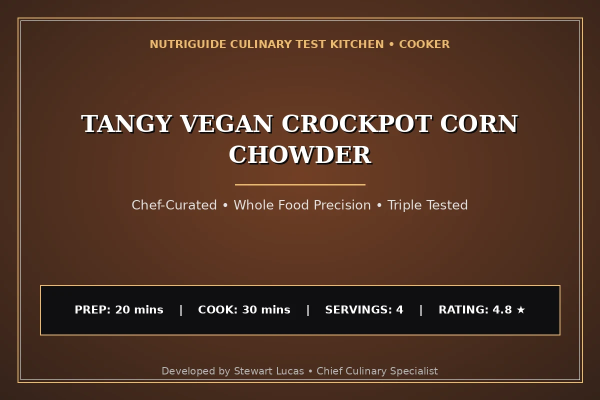 Tangy Vegan Crockpot Corn Chowder
