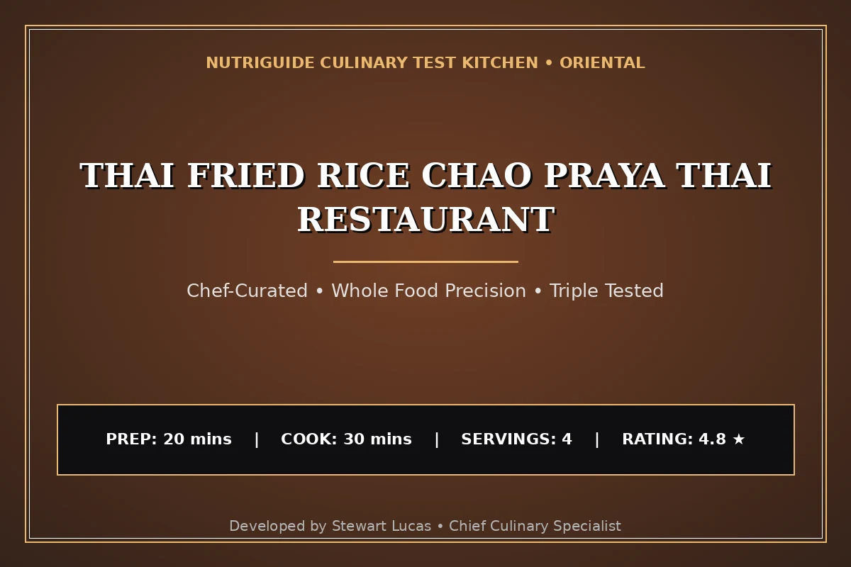 Thai Fried Rice Chao Praya Thai Restaurant
