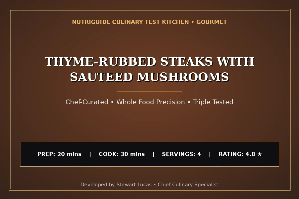 Thyme-Rubbed Steaks With Sauteed Mushrooms