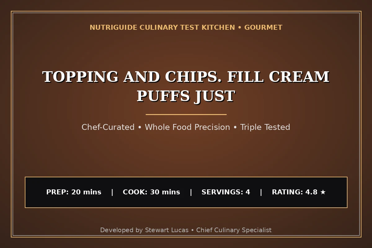Topping And Chips. Fill Cream Puffs Just