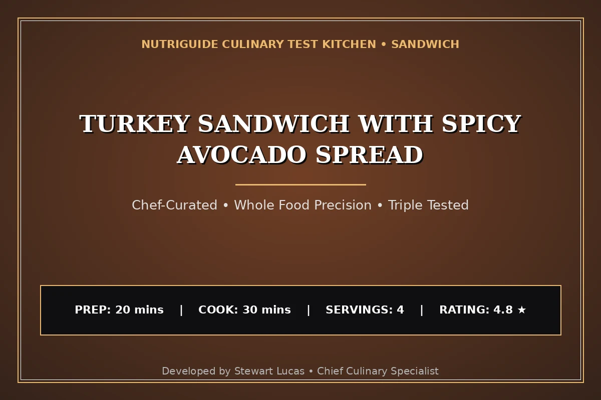 Turkey Sandwich With Spicy Avocado Spread
