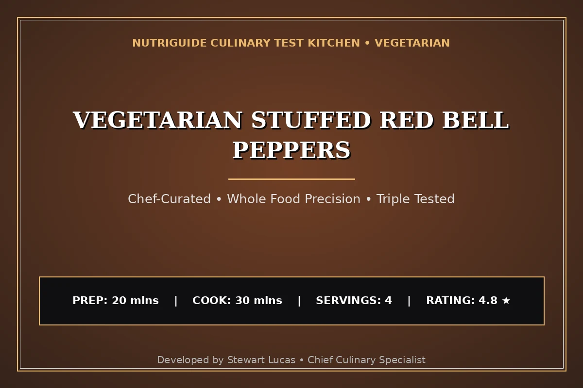 Vegetarian Stuffed Red Bell Peppers