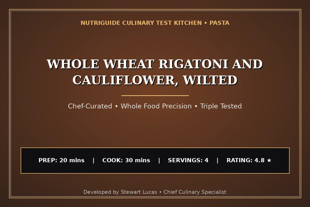 Whole Wheat Rigatoni And Cauliflower, Wilted