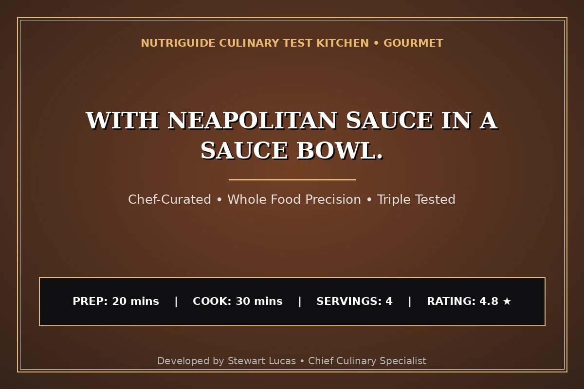 With Neapolitan Sauce In A Sauce Bowl.
