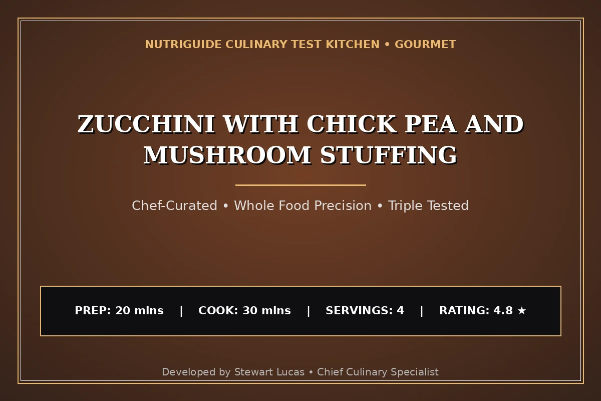 Zucchini With Chick Pea And Mushroom Stuffing